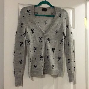 J. crew sequin bow cardigan